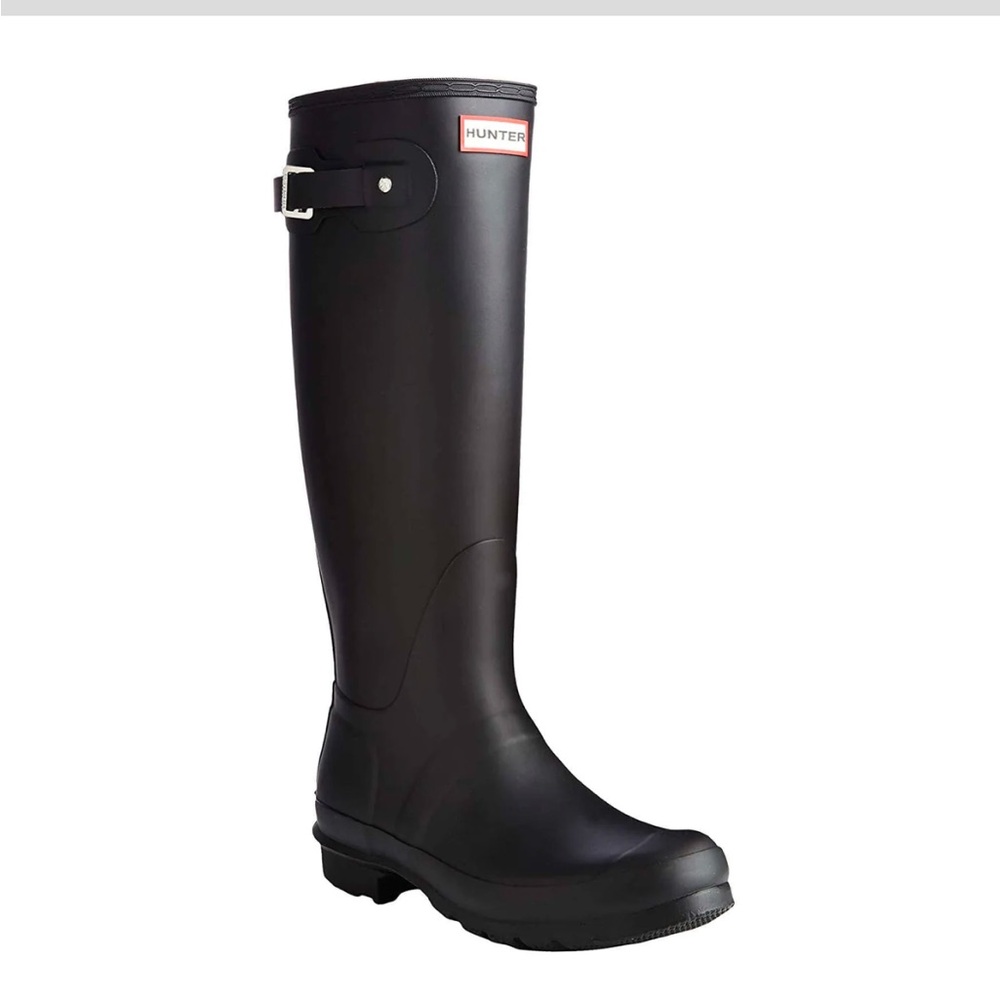Black knee high hunter boots